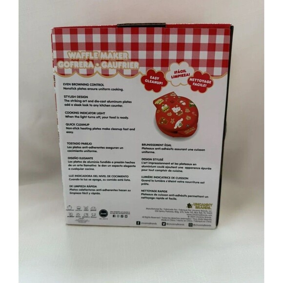 NEW Hello Kitty Waffle Maker Non Stick Plates Easy Cleanup Holiday Design - Picture 7 of 9